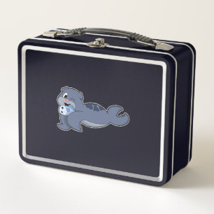 Seal with Fish (3).PNG Metal Lunch Box