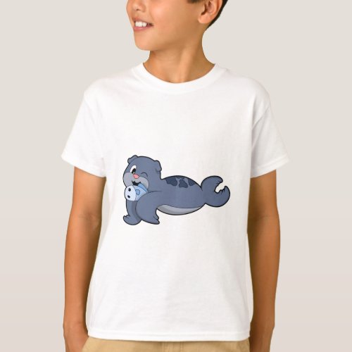 Seal with Fish 3PNG T_Shirt