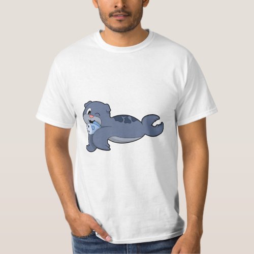 Seal with Fish 3PNG T_Shirt
