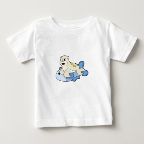 Seal with Fish Baby T_Shirt