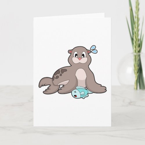 Seal with Fish Card