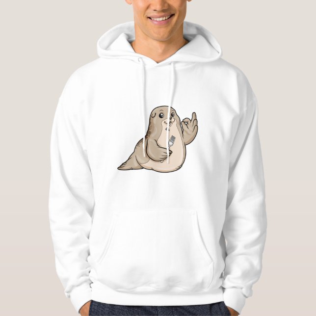 Seal with Fish & Fork Hoodie (Front)