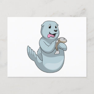 Seal with Fish Postcard