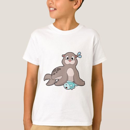 Seal with Fish T_Shirt