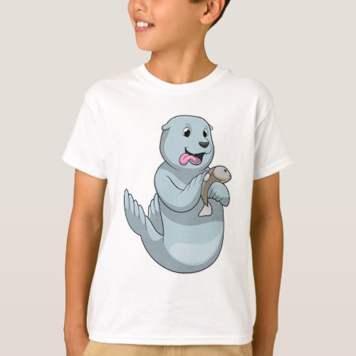 Seal with Fish T_Shirt