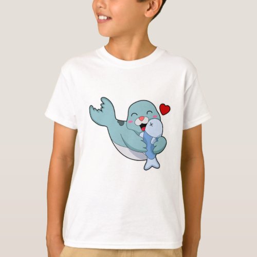 Seal with Fish T_Shirt