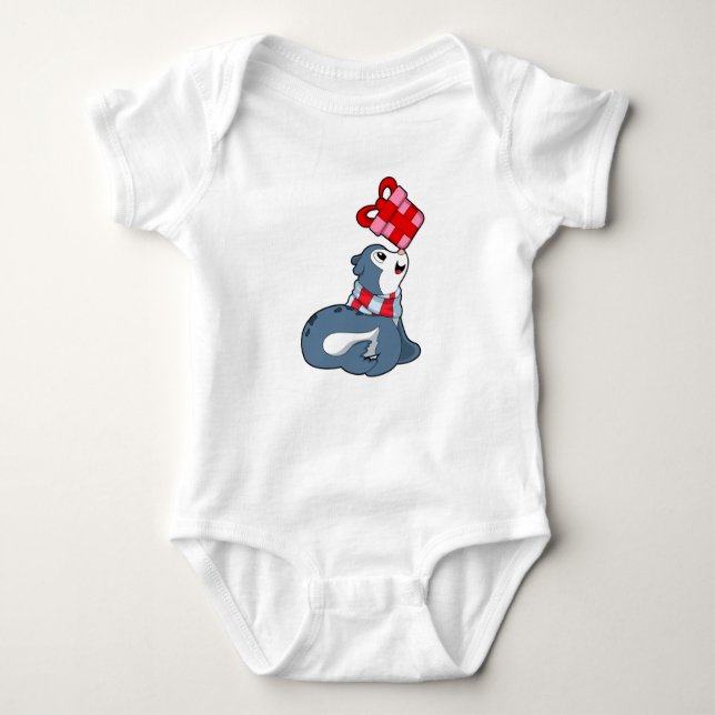Seal with Gift Baby Bodysuit (Front)