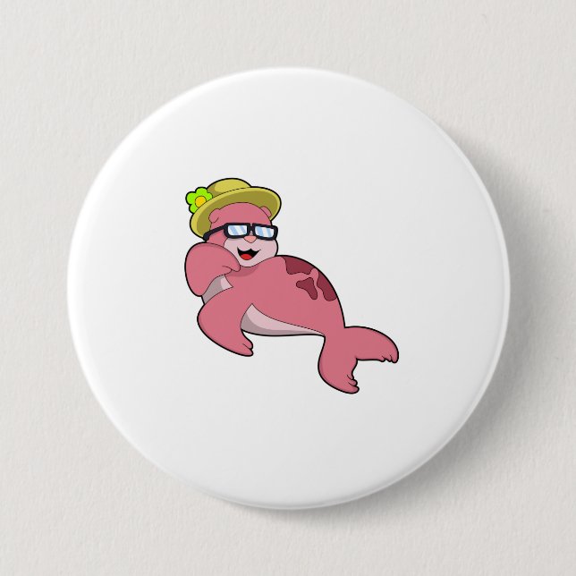 Seal with Glasses.PNG Button (Front)