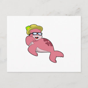 Seal with Glasses.PNG Postcard