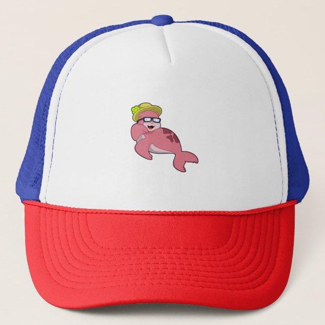 Seal with Glasses.PNG Trucker Hat (Front)