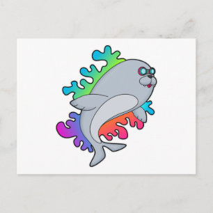 Seal with Glasses Postcard