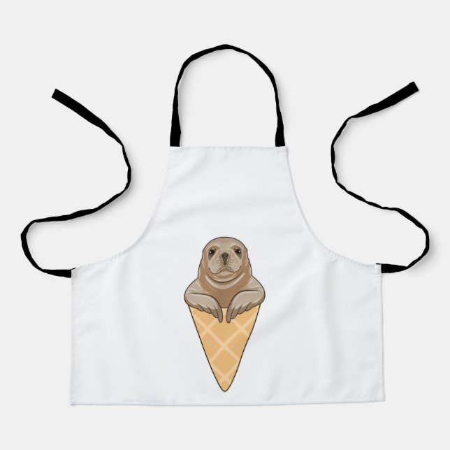Seal with Ice cream cone Apron (Front)