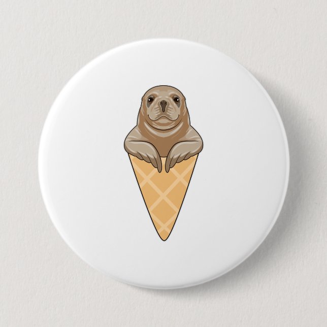 Seal with Ice cream cone Button (Front)