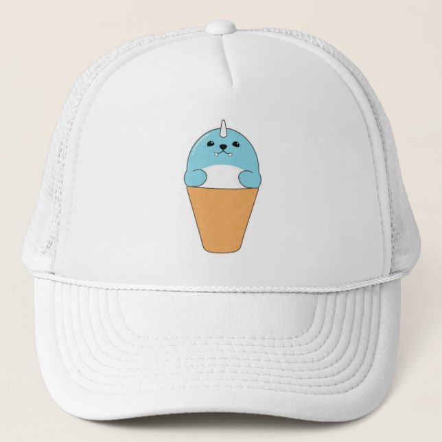 Seal with Ice cream cone Trucker Hat (Front)