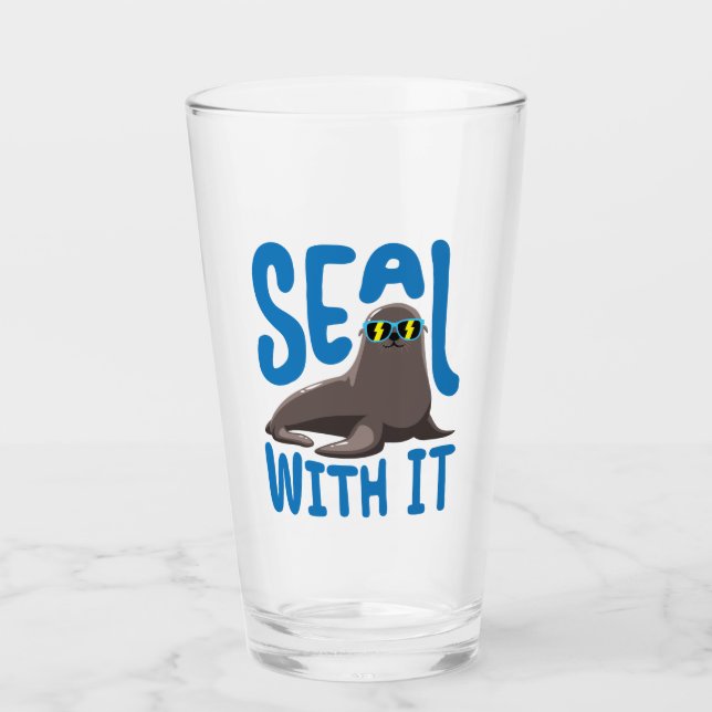 Seal With It Cool Seal with Sunglasses Glass (Front)