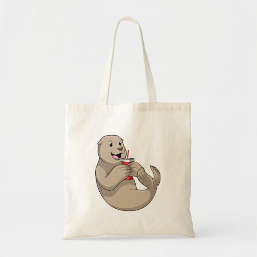 Seal with Mug with Straw Tote Bag