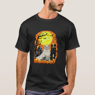 Seal With Pumpkins Funny Scary Halloween Party T S T-Shirt