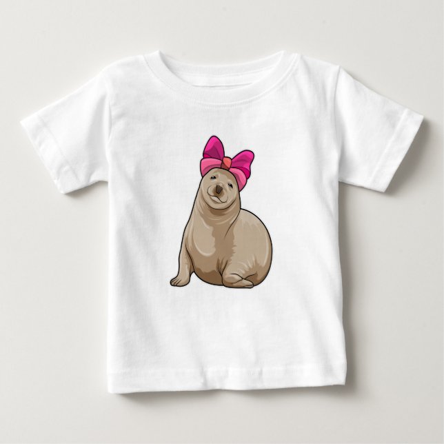 Seal with Ribbon Baby T-Shirt (Front)