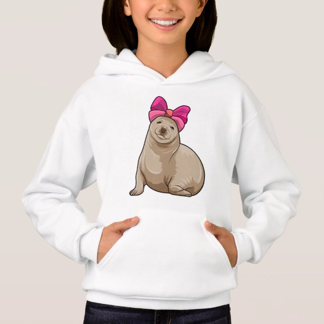 Seal with Ribbon Hoodie (Front)