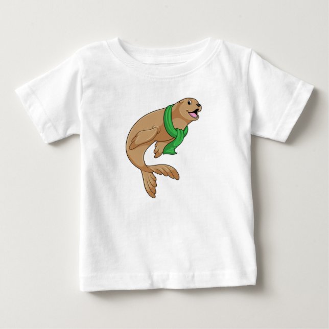 Seal with Scarf Baby T-Shirt (Front)