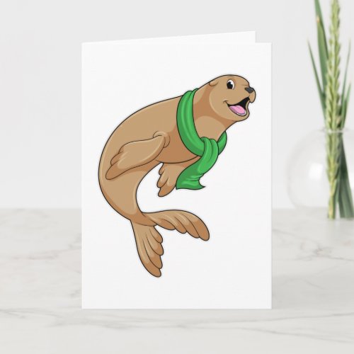 Seal with Scarf Card