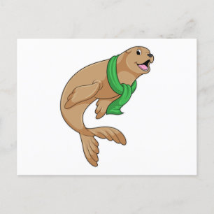 Seal with Scarf Postcard