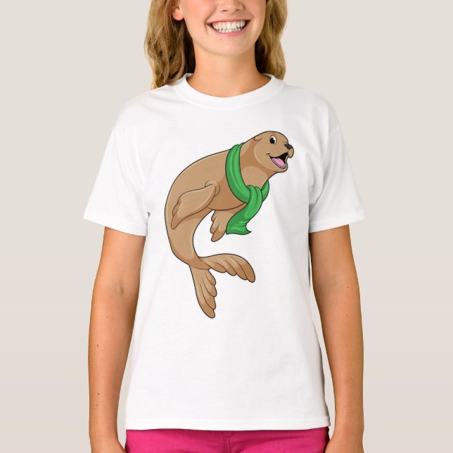 Seal with Scarf T-Shirt (Front)