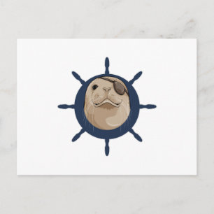 Seal with Ship rudder Postcard