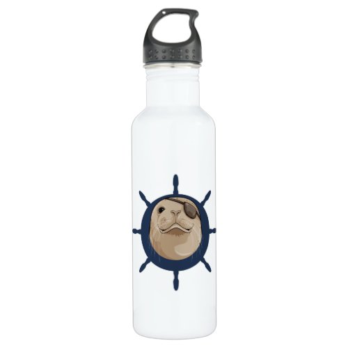Seal with Ship rudder Stainless Steel Water Bottle