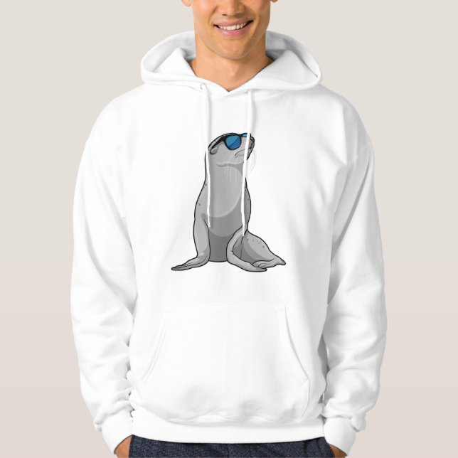 Seal with Sunglasses Hoodie (Front)