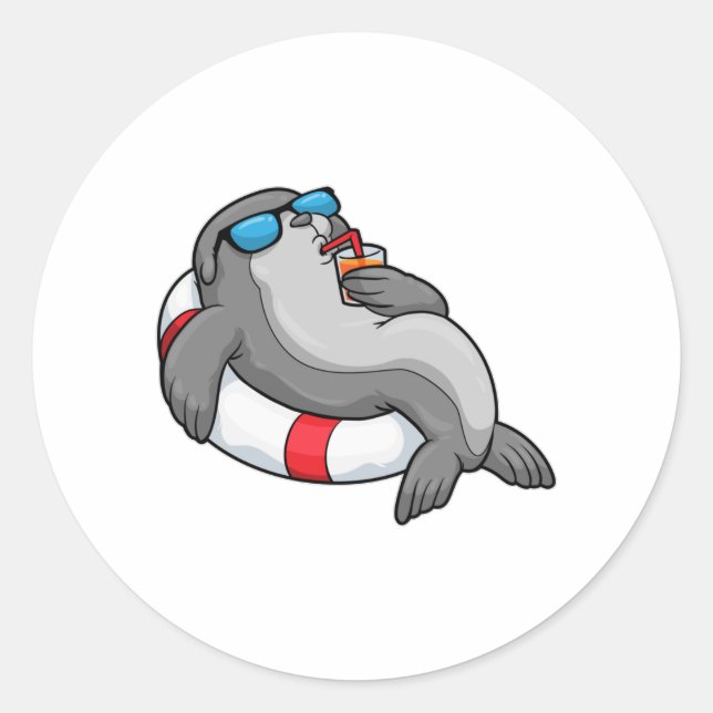 Seal with Swim ring & Drink (Front)