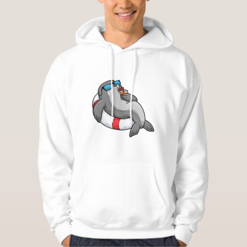 Seal with Swim ring  Drink Hoodie