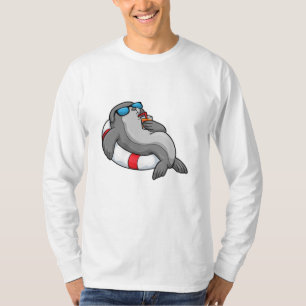 Seal with Swim ring & Drink T-Shirt