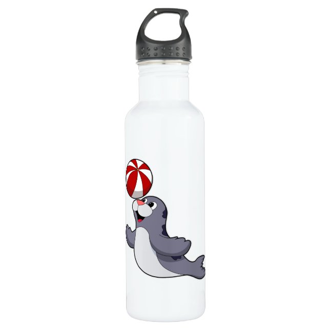Seal with Water polo Stainless Steel Water Bottle (Front)