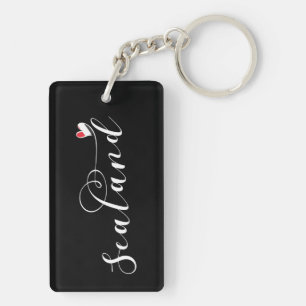 Sealand Flag In Heart, Principality of Sealand Keychain