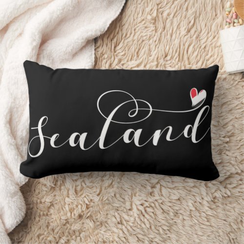 Sealand Flag In Heart Principality of Sealand Lumbar Pillow