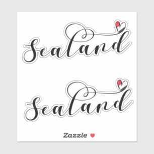 Sealand Flag In Heart, Principality of Sealand  Sticker