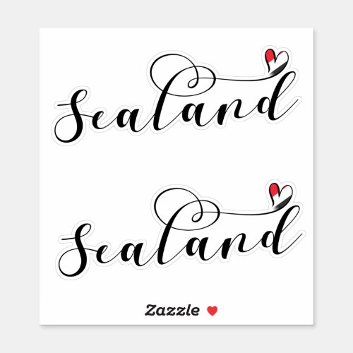 Sealand Flag In Heart Principality of Sealand  Sticker