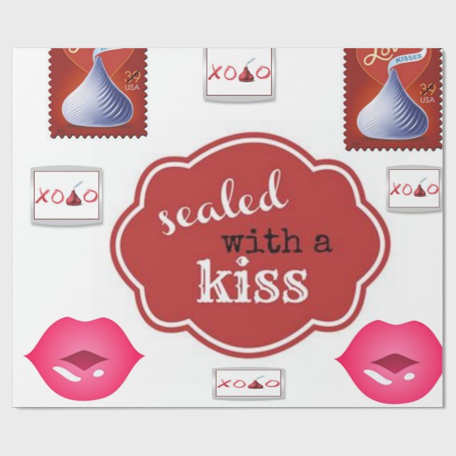 Sealed a kiss teenager wrapping paper birthday her (Flat)