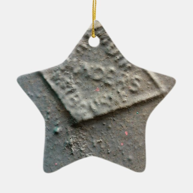 Sealed -- Antique metal makers seal. Ceramic Ornament (Front)