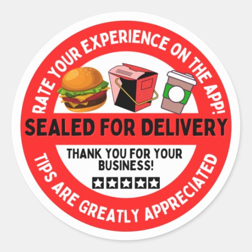 Sealed For Delivery Food Driver  Classic Round Sticker