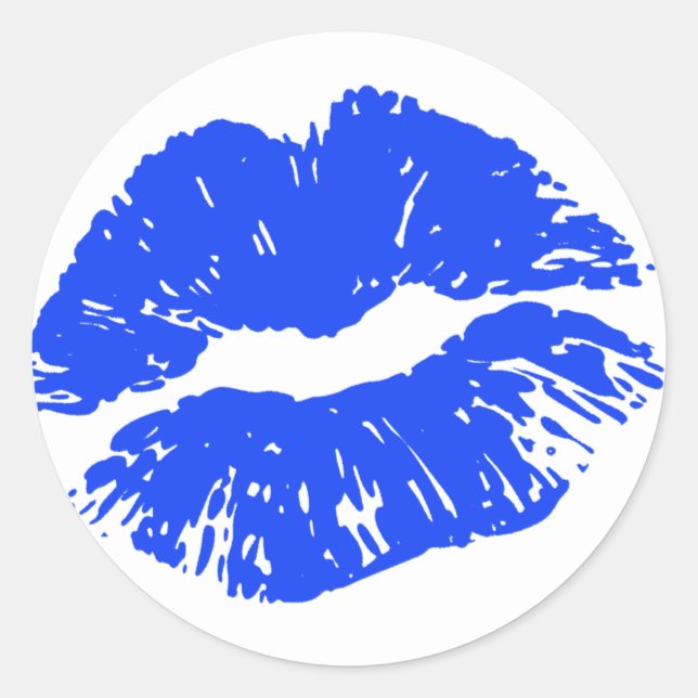 Sealed With A Kiss Blue Lip Print Kiss Sticker (Front)