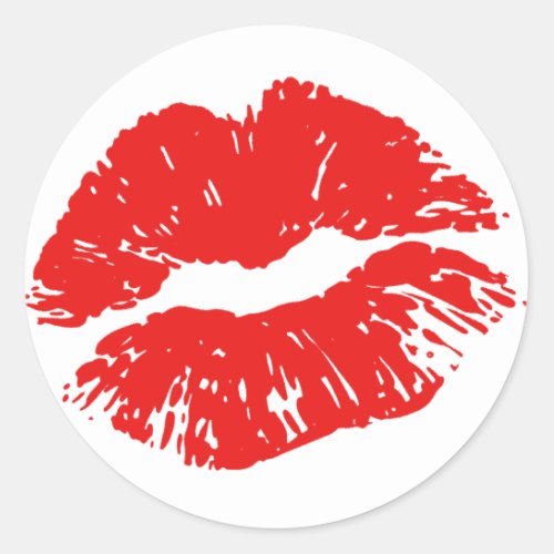 Sealed With A Kiss Bright Red Lip Print Sticker