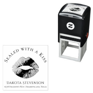 Sealed with a Kiss Chic Lip Salon Return Address Self-inking Stamp