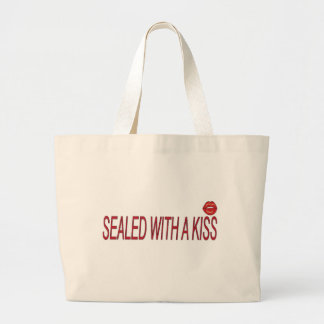sealed with a kiss large tote bag