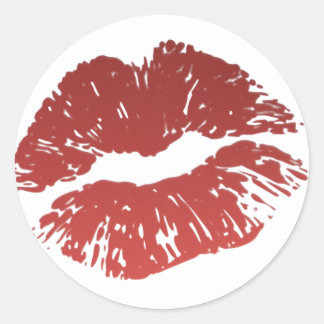 Sealed With A Kiss Red Lip Print Kiss Sticker