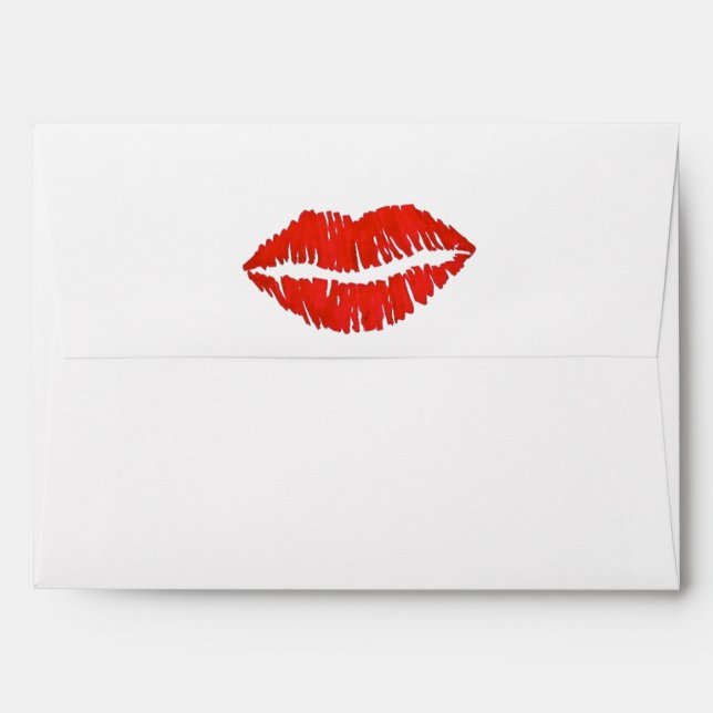Sealed with a Kiss SWAK Valentine's Day Red Lips Envelope (Back (Top Flap))