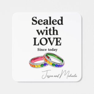 🌈Sealed with Love Intertwined in Pride Square Sticker