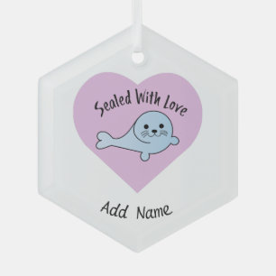 Sealed with Love Seal Glass Ornament