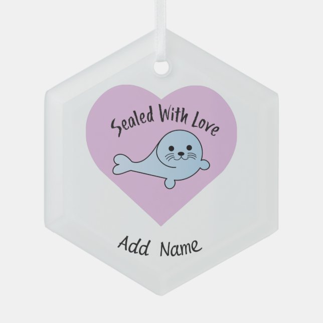 Sealed with Love Seal Glass Ornament (Front)